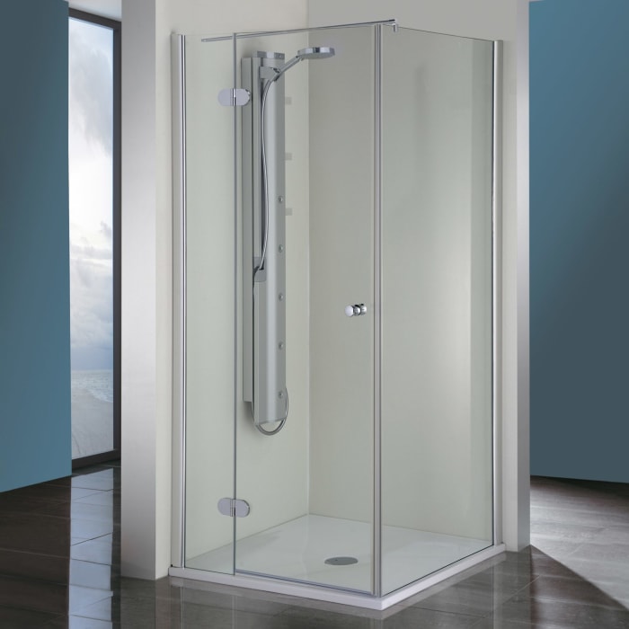 Steinkamp Living Drehtür an Nebenteil mit Seitenwand 80 x 90 cm Anschlag links inkl. easypearl, mittig mattiert