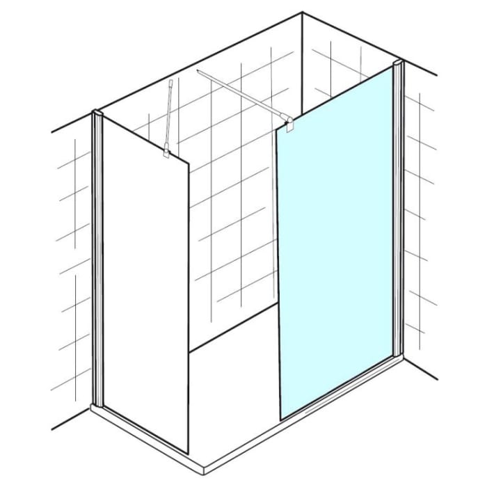 Steinkamp Walk-In Six Frontelement gerade 120 x 200 cm inkl. easypearl, mittig mattiert