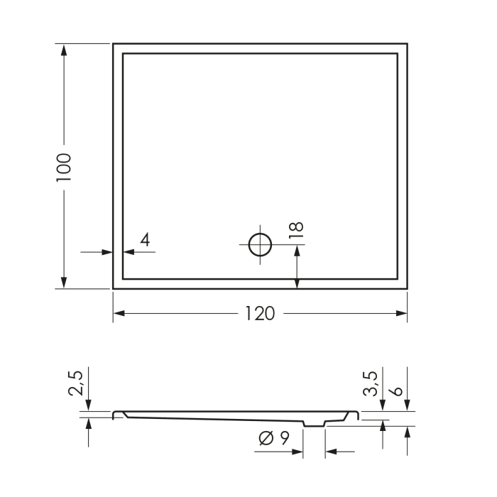 Steinkamp Life Duschwanne 120 x 100 cm