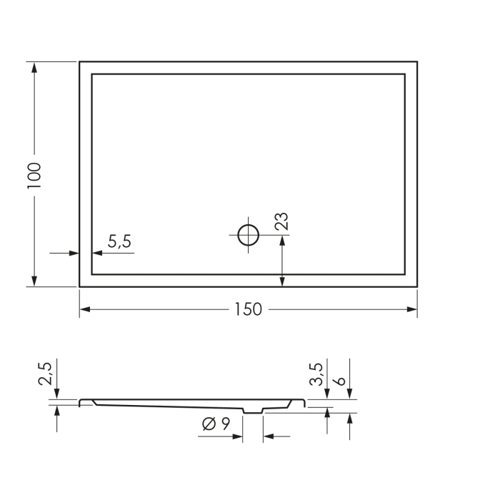 Steinkamp Life Duschwanne 150 x 100 cm