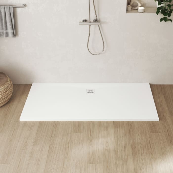 Steinkamp Sense Mineralguss-Duschwanne 180 x 80 mit rutschhemmender Struktur inkl. Ablaufabdeckung