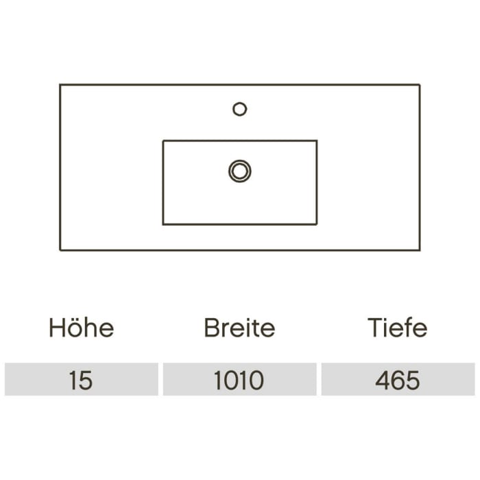 Steinkamp Life 2.0 Waschtisch 101 cm mit Hahnloch und Überlauf