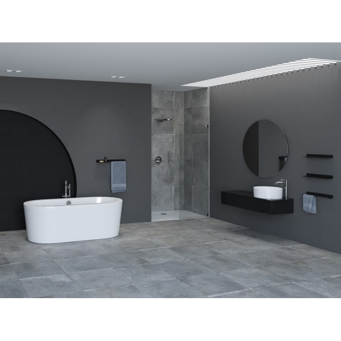 Steinkamp Life freistehende Badewanne 180 x 80 cm mit MT5 Ab- Ein- und Überlaufgarnitur