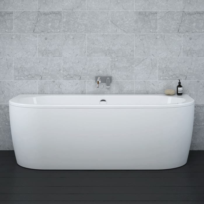 Steinkamp Life Vorwand-Badewanne 180 x 80 cm mit MT5 Ab- und Einlaufgarnitur