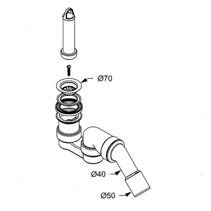 Sturotec Ablaufgarnitur für Duschwanne mit Standrohr