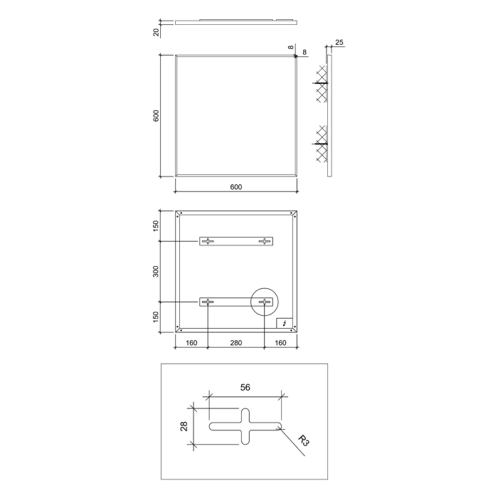 Sturotec Bath 7 E Infrarot-Badheizkörper 60 x 60 cm
