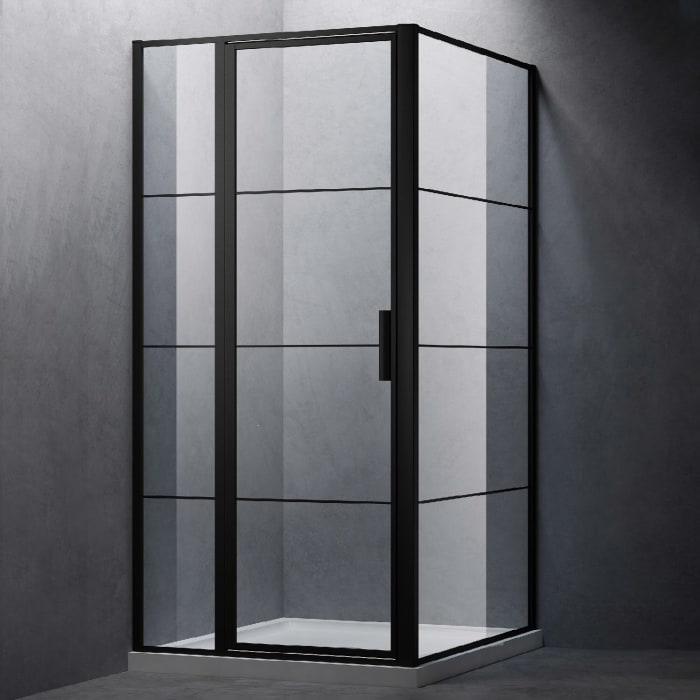 Sturotec 3060 Drehtür mit Festelement und Seitenwand 80 x 100 x 200 cm mit Nano-Beschichtung