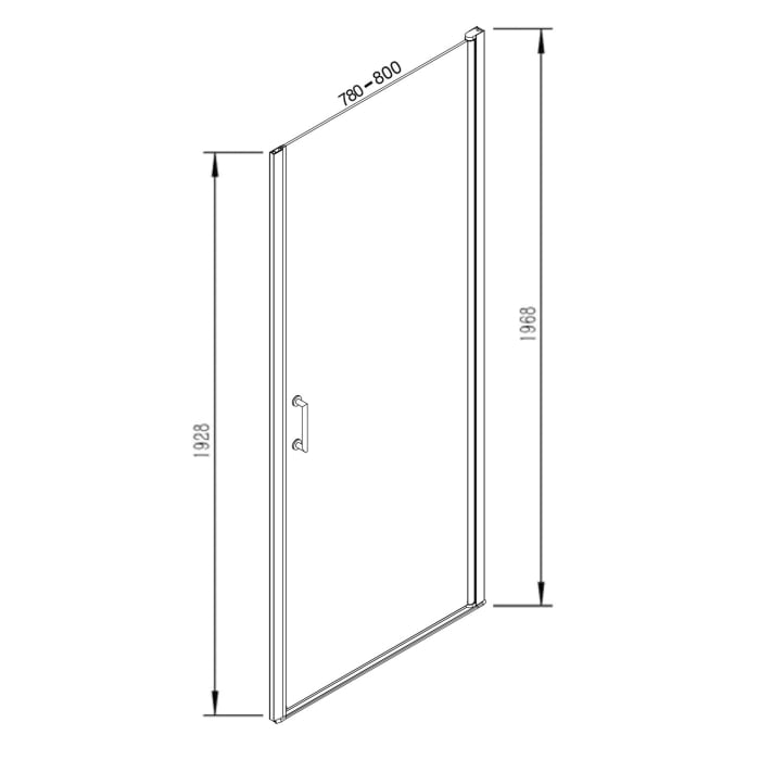 Sturotec 5070 Drehtür für Nische 80 x 195 cm mit Nano-Beschichtung
