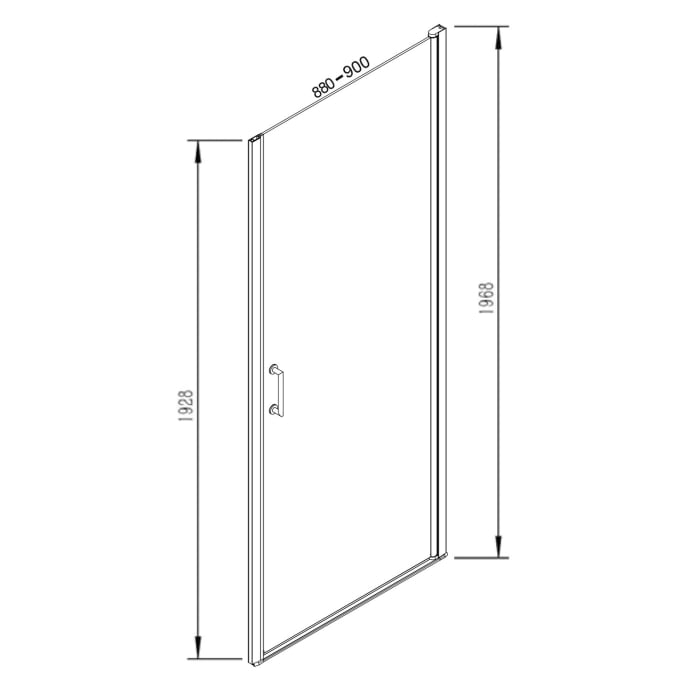 Sturotec 5070 Drehtür für Nische 90 x 195 cm mit Nano-Beschichtung