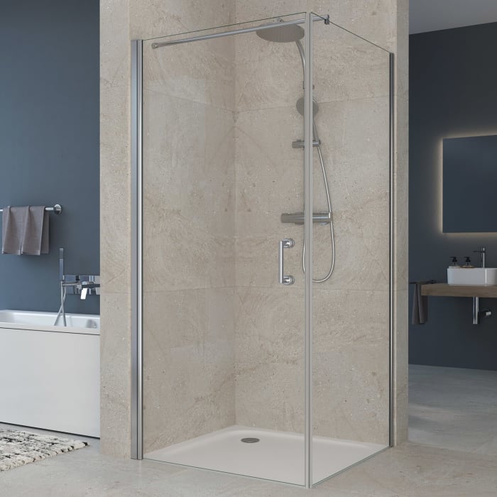 Sturotec 5070 Drehtür mit Seitenwand 90 x 80 x 195 cm mit Nano-Beschichtung