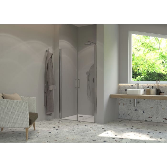 Sturotec 6090 2 Pendeltüren für Nische 100 x 200 cm mit Nano-Beschichtung