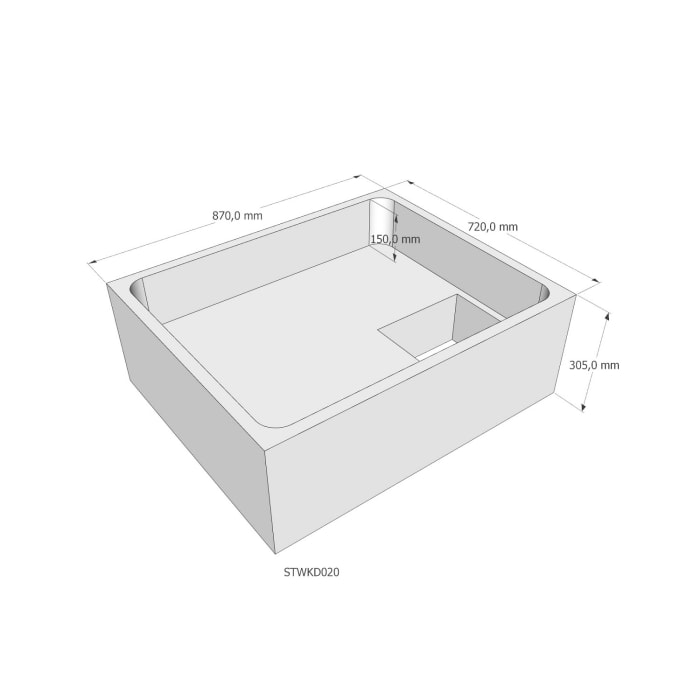 Sturotec Wannenträger für Sturotec Sturoplan Duschwanne 90 x 75 x 14 cm