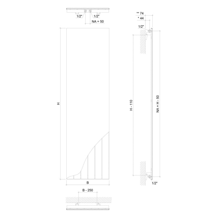 Sturotec Room 6 Heizkörper 59,5 x 180 cm