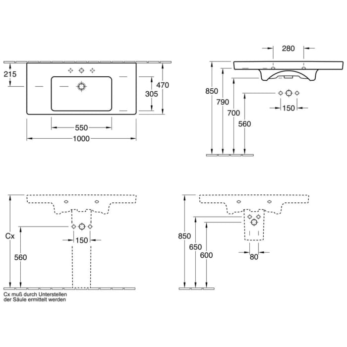 Villeroy & Boch Subway 2.0 Schrankwaschtisch 100 cm