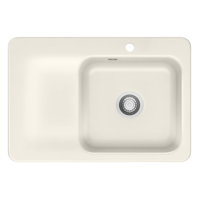 Systemceram Keradomo Juna 75 Einbauspüle rechts mit Handbetätigung, mit CLEANPLUS