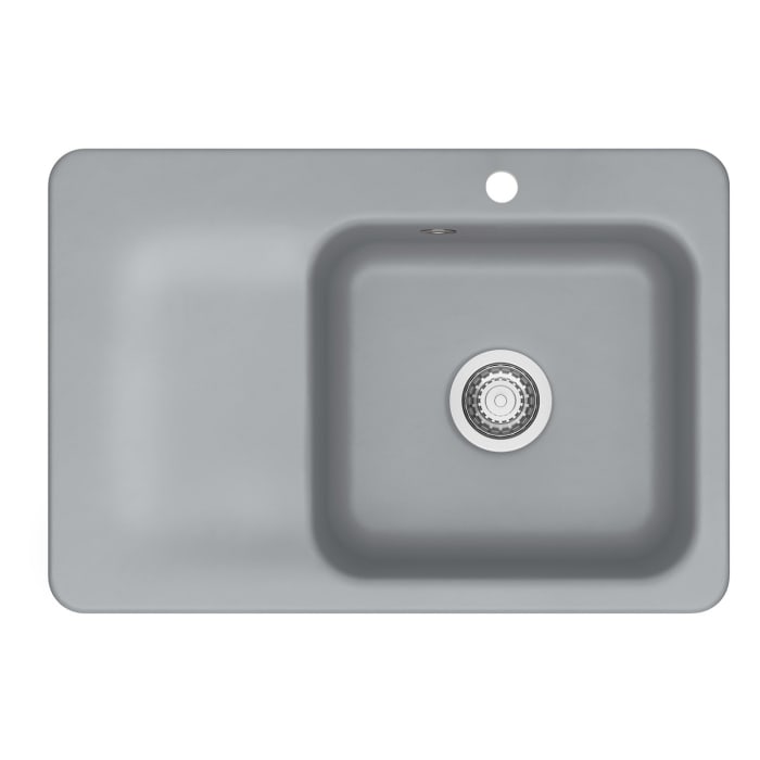 Systemceram Keradomo Juna 75 Einbauspüle rechts mit Handbetätigung, mit CLEANPLUS