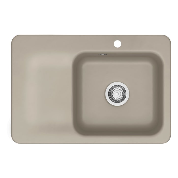 Systemceram Keradomo Juna 75 Einbauspüle rechts mit Excenterbetätigung, mit CLEANPLUS