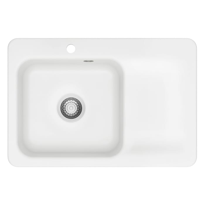 Systemceram Keradomo Juna 75 Einbauspüle links mit Handbetätigung, mit CLEANPLUS