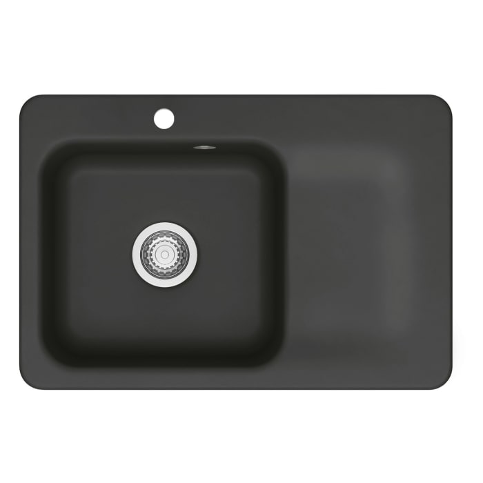 Systemceram Keradomo Juna 75 Einbauspüle links mit Handbetätigung, mit CLEANPLUS