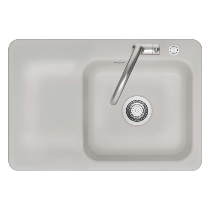 Systemceram Keradomo Juna 75 Einbauspüle rechts mit Handbetätigung, mit CLEANPLUS