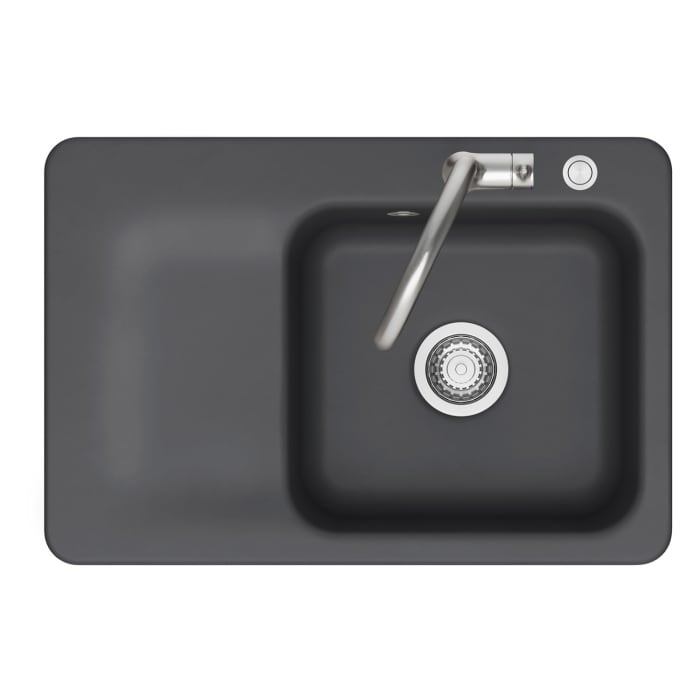 Systemceram Keradomo Juna 75 Einbauspüle rechts mit Handbetätigung