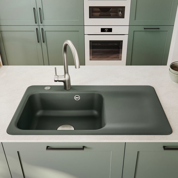 Systemceram Keradomo Juna 75 Einbauspüle links mit Handbetätigung