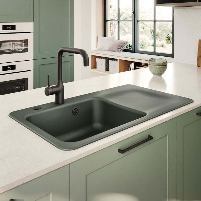 Systemceram Keradomo Juna 75 Einbauspüle links mit Handbetätigung