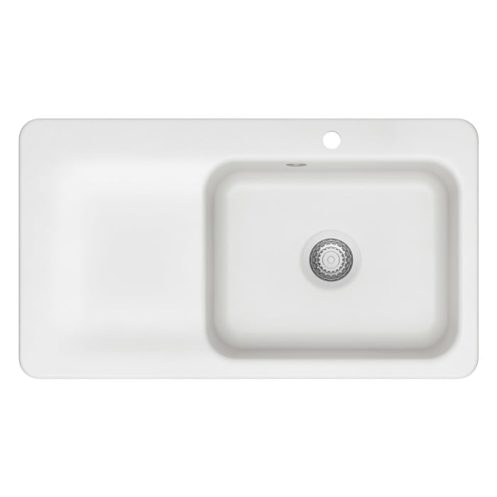 Systemceram Keradomo Juna 90 Einbauspüle rechts mit Handbetätigung, mit CLEANPLUS