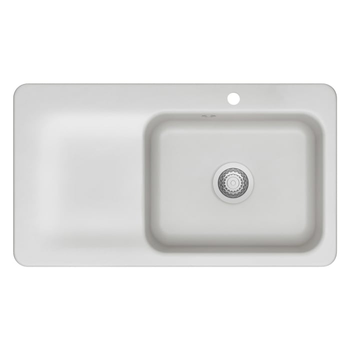 Systemceram Keradomo Juna 90 Einbauspüle rechts mit Excenterbetätigung, mit CLEANPLUS