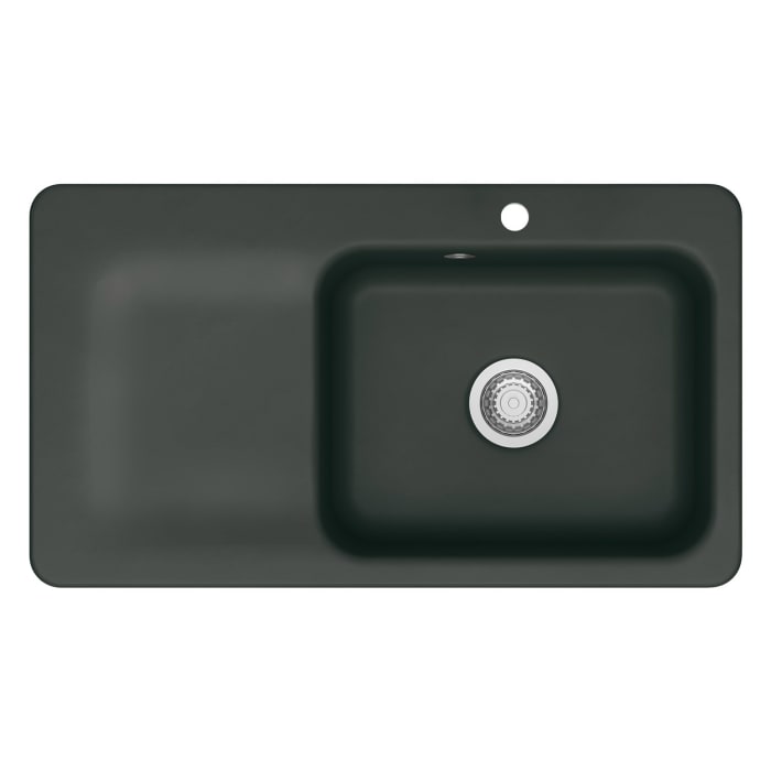 Systemceram Keradomo Juna 90 Einbauspüle rechts mit Excenterbetätigung, mit CLEANPLUS