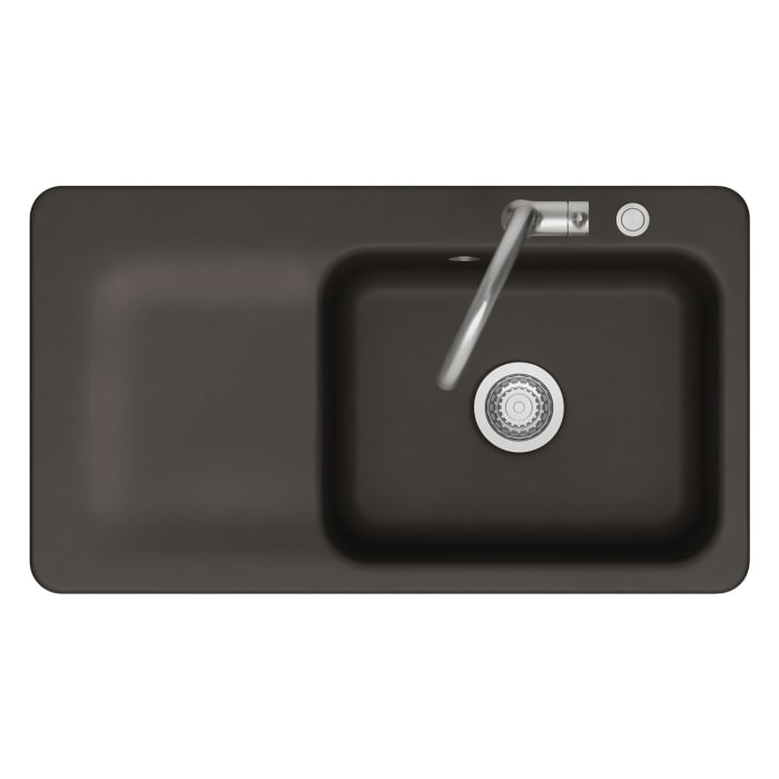 Systemceram Keradomo Juna 90 Einbauspüle rechts mit Handbetätigung, mit CLEANPLUS