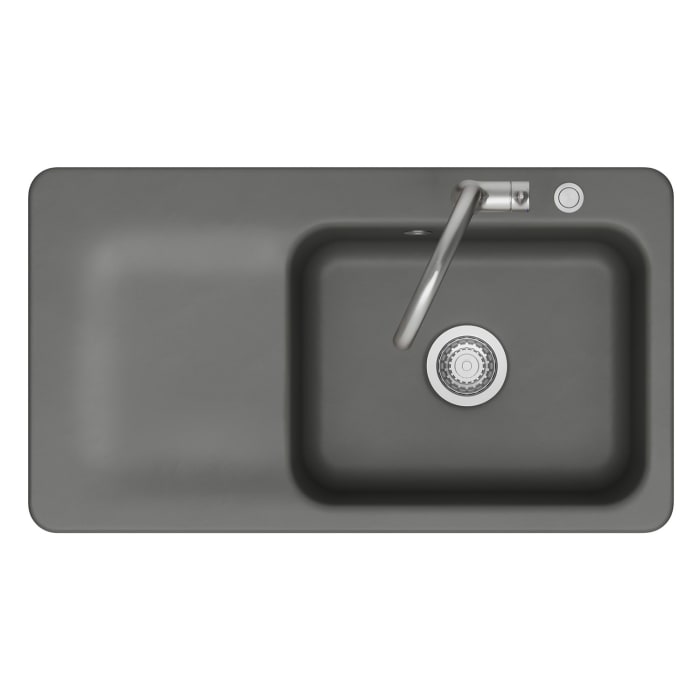 Systemceram Keradomo Juna 90 Einbauspüle rechts mit Handbetätigung