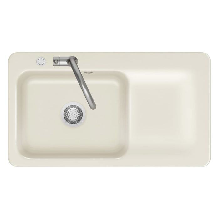 Systemceram Keradomo Juna 90 Einbauspüle links mit Handbetätigung, mit CLEANPLUS