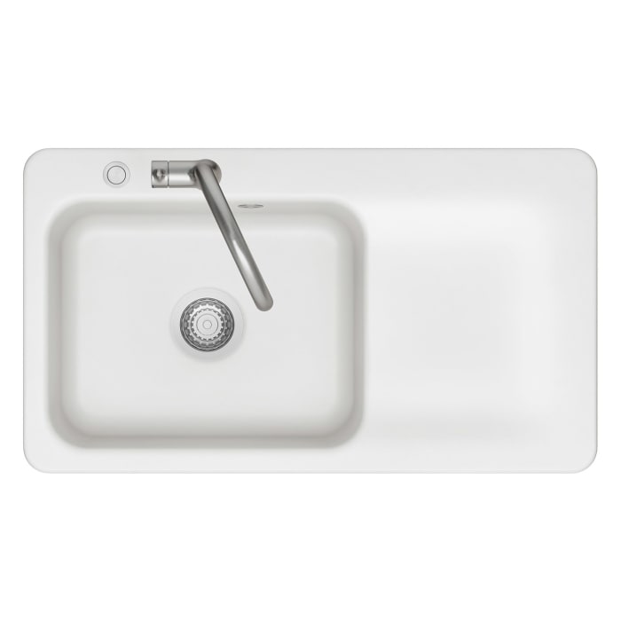 Systemceram Keradomo Juna 90 Einbauspüle links mit Handbetätigung, mit CLEANPLUS