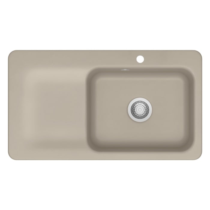 Systemceram Keradomo Juna 90 F Einbauspüle rechts für flächenbündigen Einbau mit Handbetätigung, mit CLEANPLUS