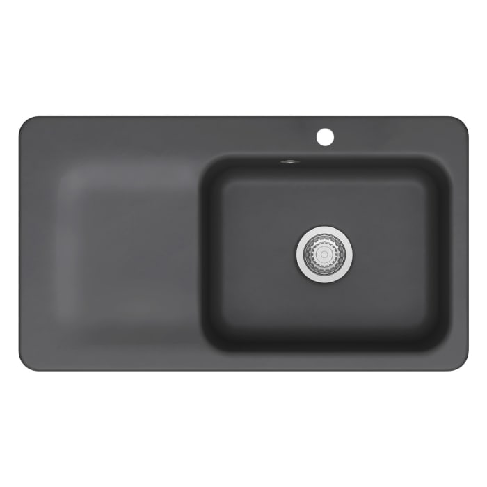 Systemceram Keradomo Juna 90 F Einbauspüle rechts für flächenbündigen Einbau mit Handbetätigung