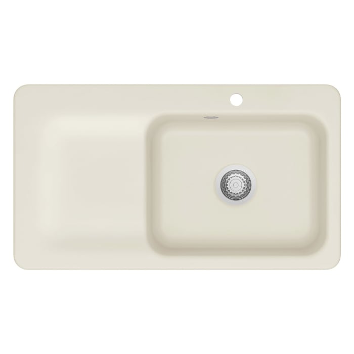 Systemceram Keradomo Juna 90 F Einbauspüle rechts für flächenbündigen Einbau mit Excenterbetätigung