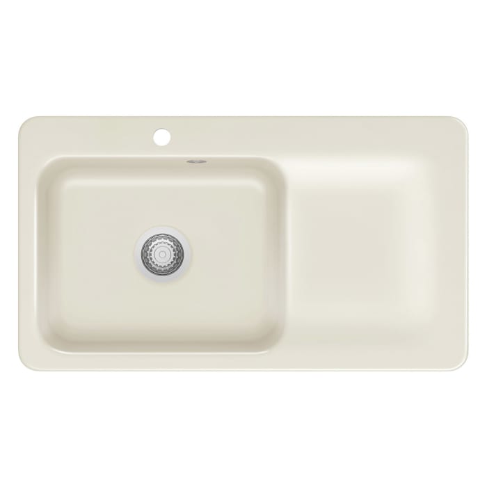 Systemceram Keradomo Juna 90 F Einbauspüle links für flächenbündigen Einbau mit Handbetätigung, mit CLEANPLUS