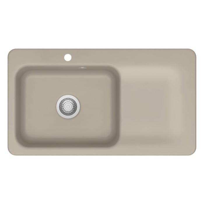 Systemceram Keradomo Juna 90 F Einbauspüle links für flächenbündigen Einbau mit Handbetätigung, mit CLEANPLUS