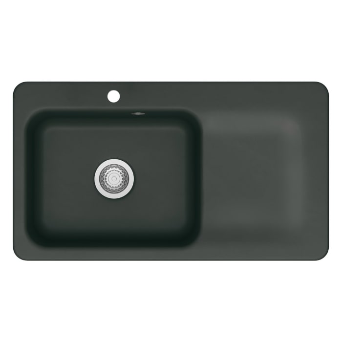 Systemceram Keradomo Juna 90 F Einbauspüle links für flächenbündigen Einbau mit Handbetätigung, mit CLEANPLUS