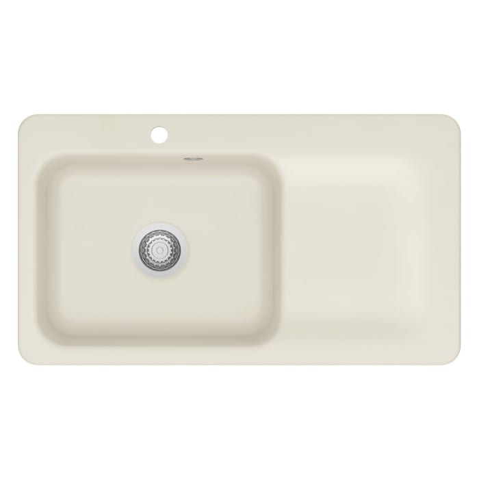 Systemceram Keradomo Juna 90 F Einbauspüle links für flächenbündigen Einbau mit Excenterbetätigung, mit CLEANPLUS