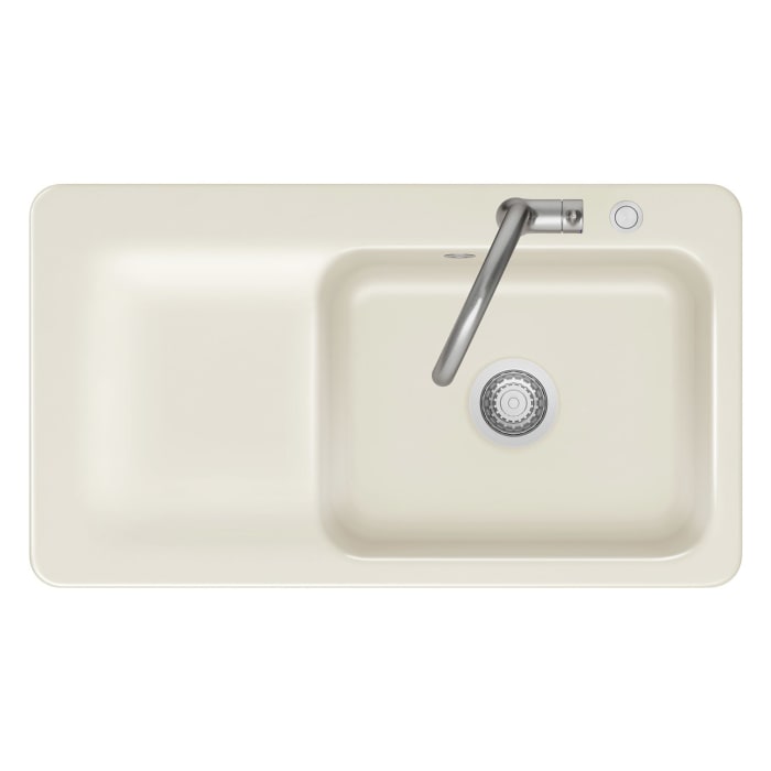 Systemceram Keradomo Juna 90 F Einbauspüle rechts für flächenbündigen Einbau mit Handbetätigung