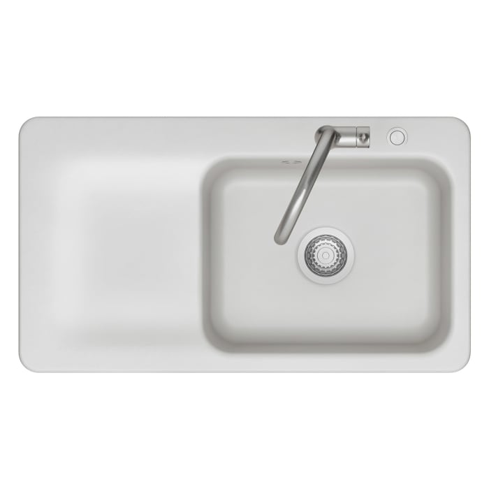 Systemceram Keradomo Juna 90 F Einbauspüle rechts für flächenbündigen Einbau mit Handbetätigung