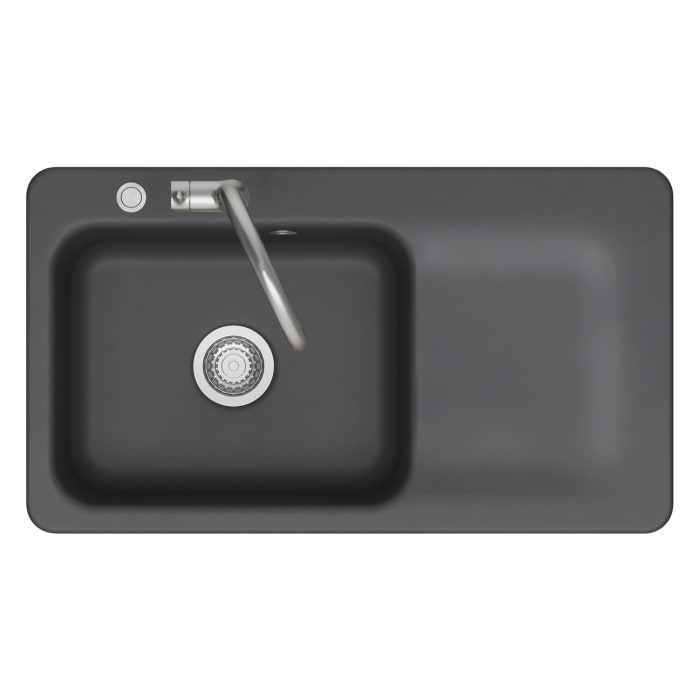 Systemceram Keradomo Juna 90 F Einbauspüle links für flächenbündigen Einbau mit Handbetätigung