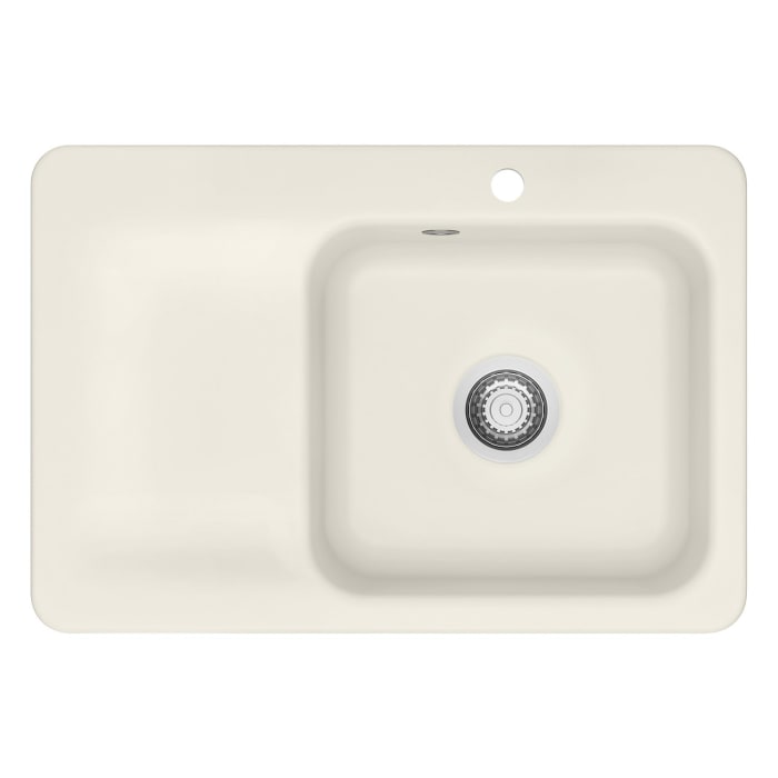 Systemceram Keradomo Juna 75 F Einbauspüle rechts für flächenbündigen Einbau mit Handbetätigung