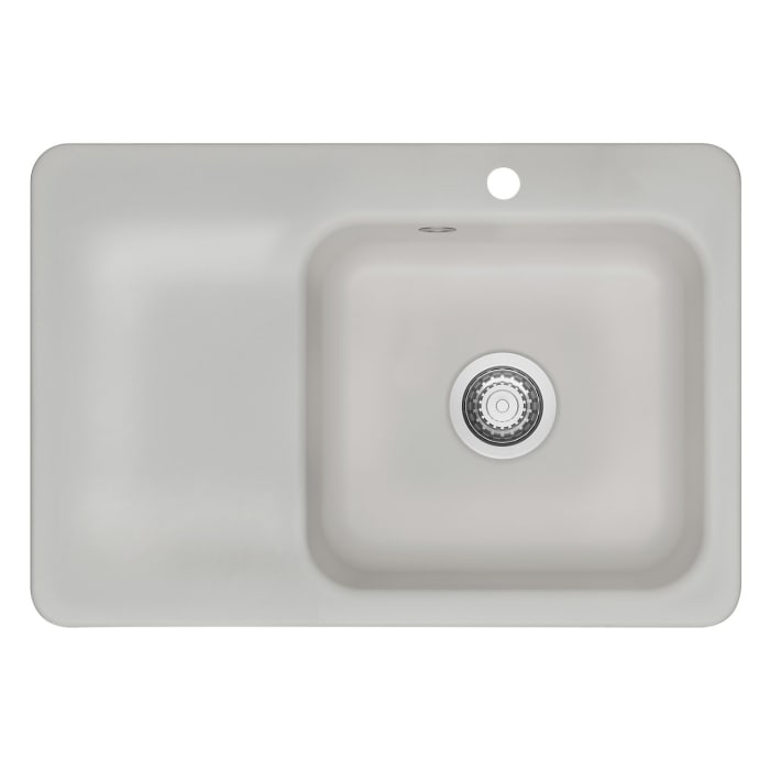 Systemceram Keradomo Juna 75 F Einbauspüle rechts für flächenbündigen Einbau mit Handbetätigung