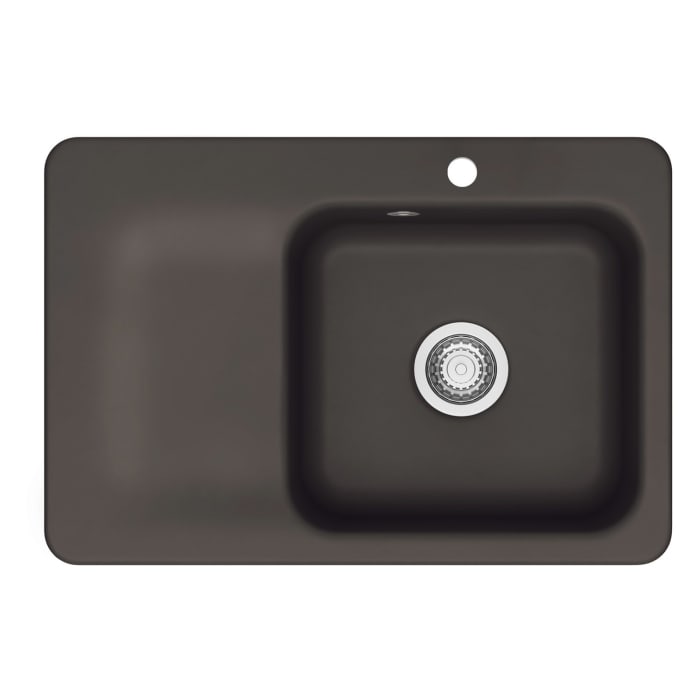 Systemceram Keradomo Juna 75 F Einbauspüle rechts für flächenbündigen Einbau mit Excenterbetätigung, mit CLEANPLUS