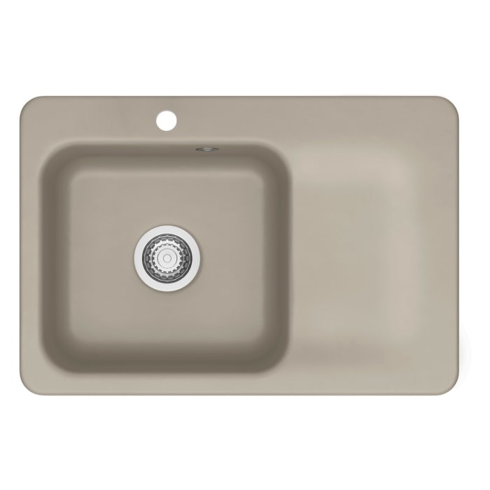 Systemceram Keradomo Juna 75 F Einbauspüle links für flächenbündigen Einbau mit Excenterbetätigung, mit CLEANPLUS