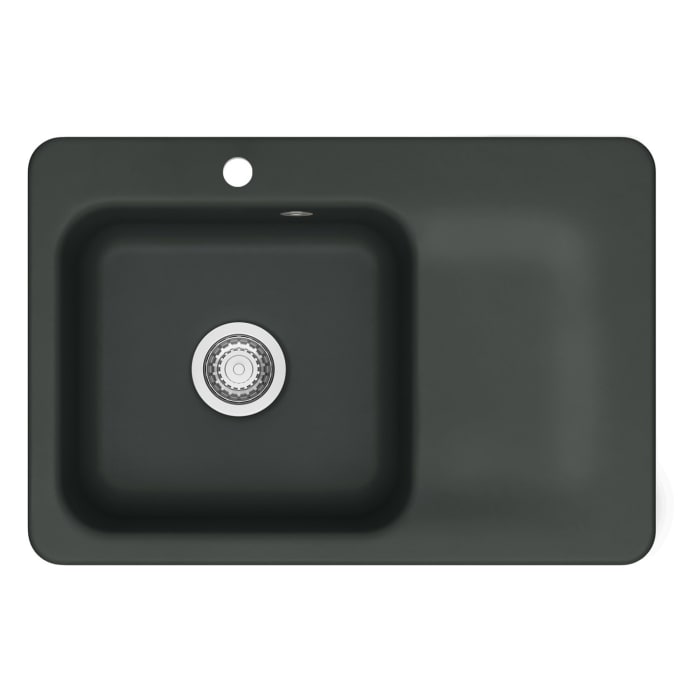 Systemceram Keradomo Juna 75 F Einbauspüle links für flächenbündigen Einbau mit Excenterbetätigung