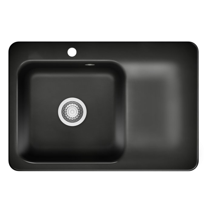 Systemceram Keradomo Juna 75 F Einbauspüle links für flächenbündigen Einbau mit Excenterbetätigung, mit CLEANPLUS